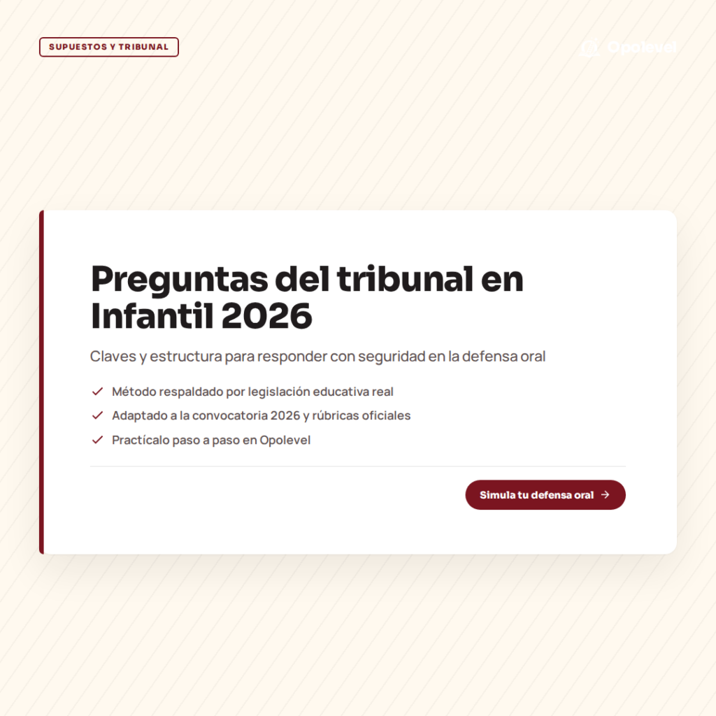Preguntas del tribunal en la defensa oral de Educación Infantil 2026: cómo responder con seguridad