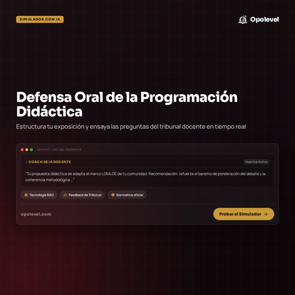 Defensa oral de la programación didáctica: estructura y preguntas del tribunal