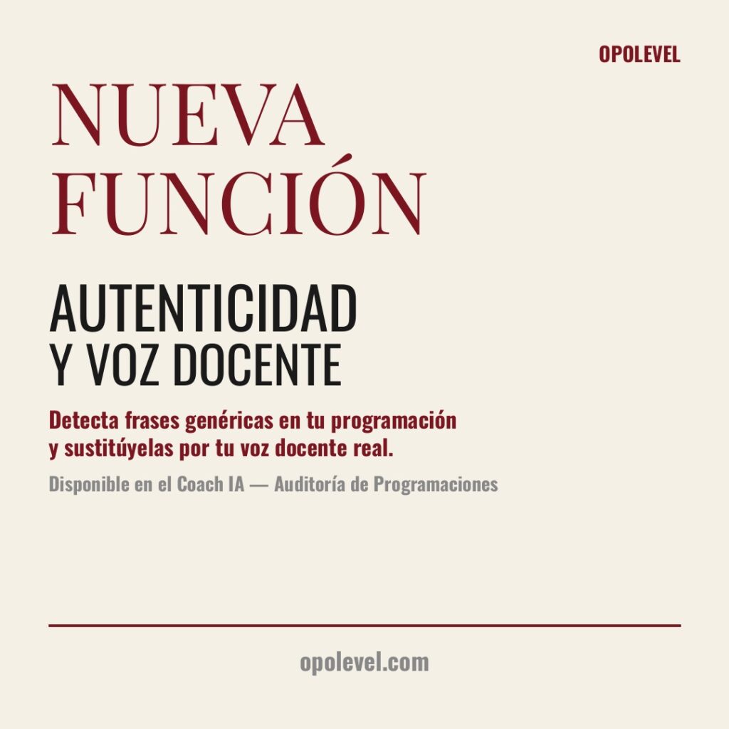 Nueva función: Análisis de Autenticidad y Voz Docente en tu Programación