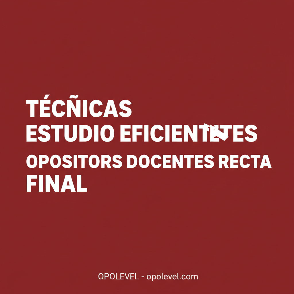 Técnicas de estudio eficientes para opositores docentes en la recta final
