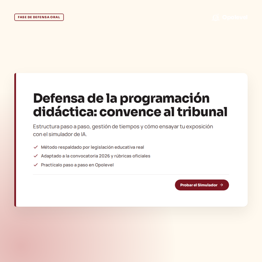 Defensa de la programación didáctica: cómo estructurar tu discurso y convencer al tribunal