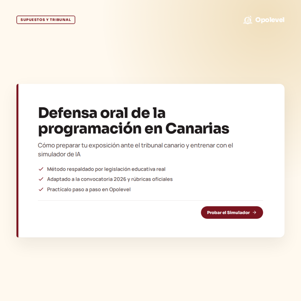 Defensa oral de la programación en Canarias: claves de la rúbrica de evaluación