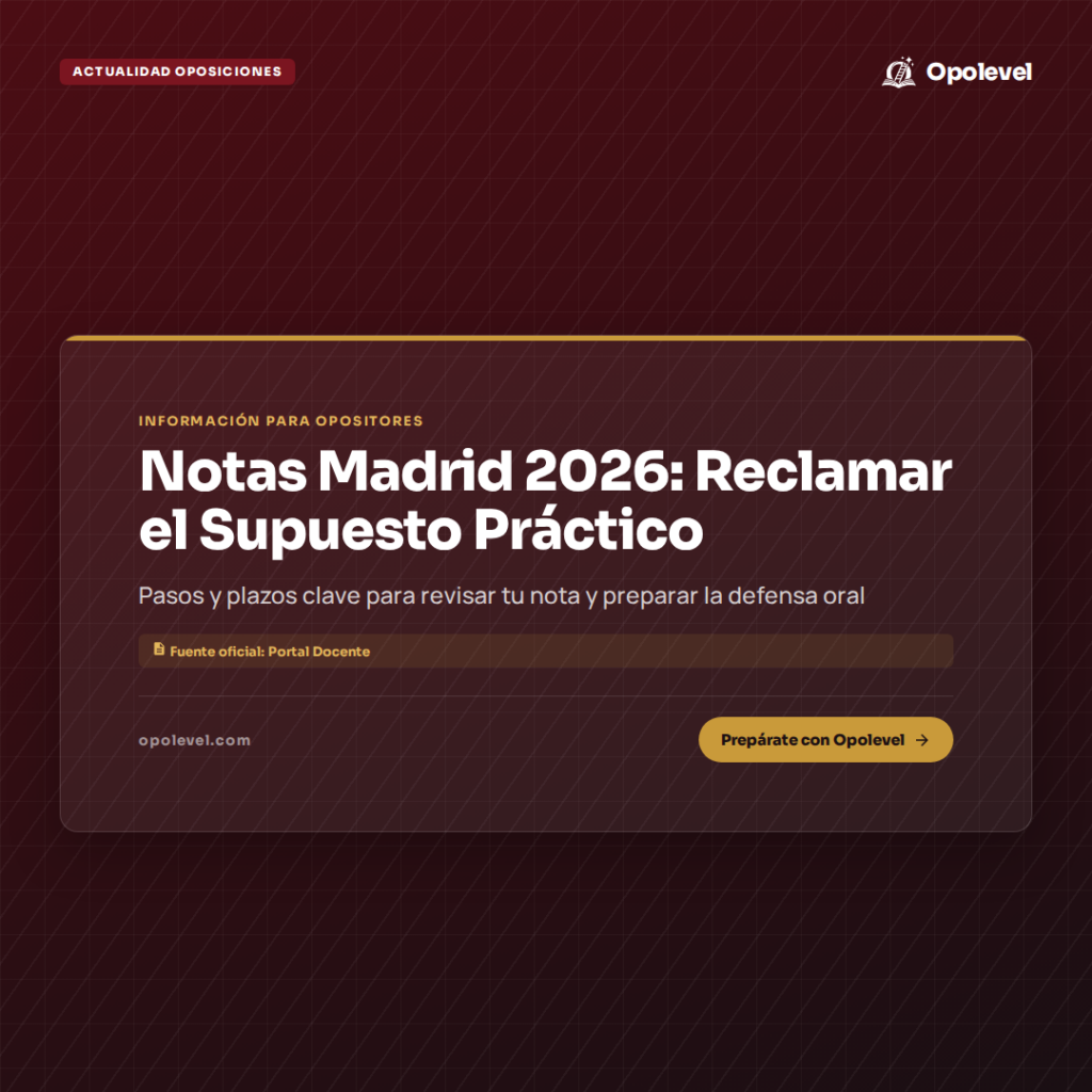 Notas Madrid 2026: Reclamar el Supuesto Práctico