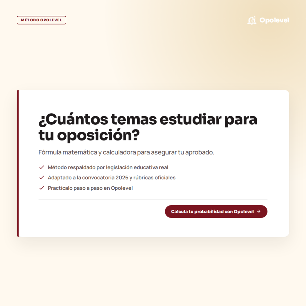 Calculadora de temas de oposición: ¿cuántos temas estudiar para asegurar tu plaza?