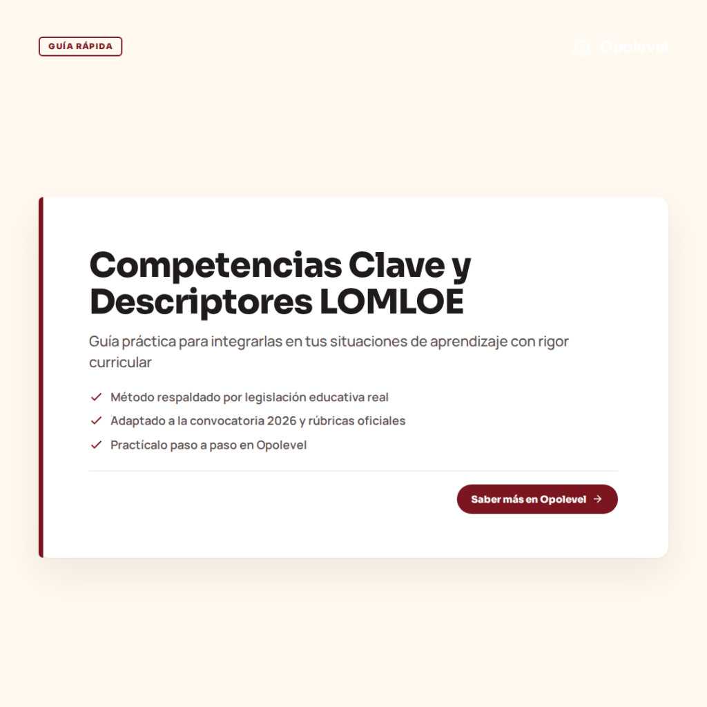 Competencias clave LOMLOE y descriptores operativos: cómo integrarlos en tus situaciones de aprendizaje