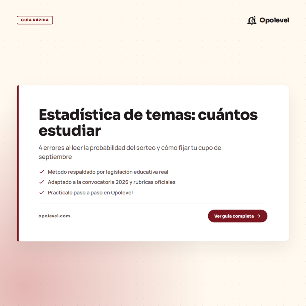 Estadística de temas de oposiciones: cómo calcular cuántos estudiar (sin ir a ciegas)