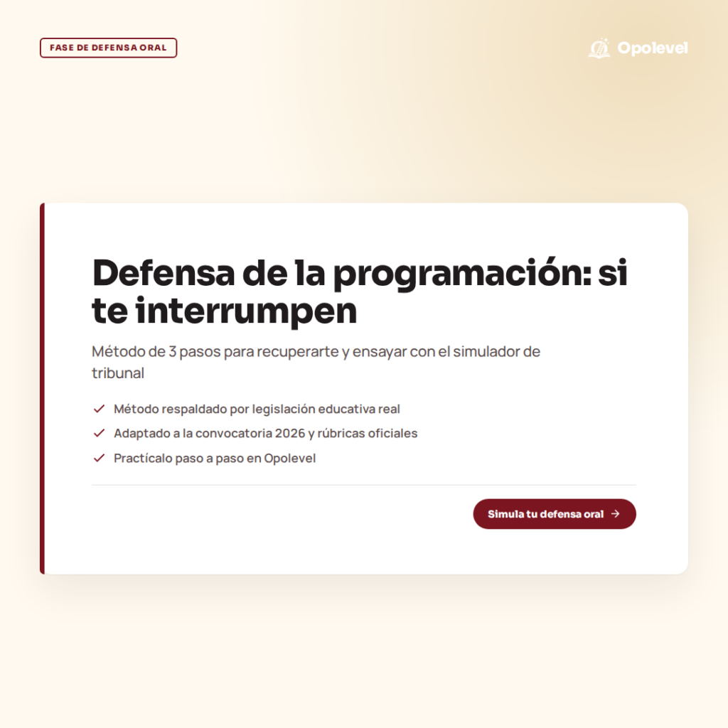 Defensa de la programación: cómo recuperarte si el tribunal te interrumpe (ensayo con simulador)