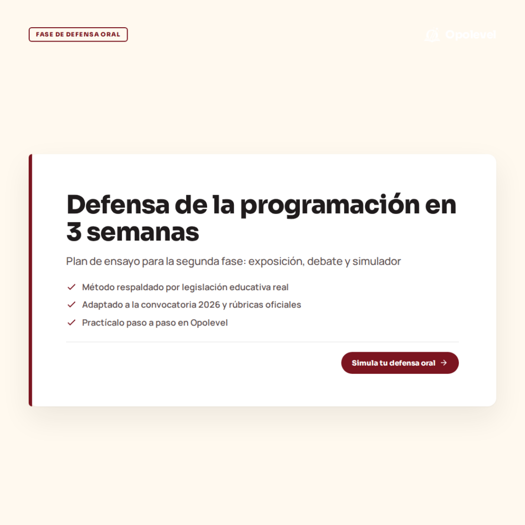 Defensa de la programación: plan de ensayo de 3 semanas para la segunda fase