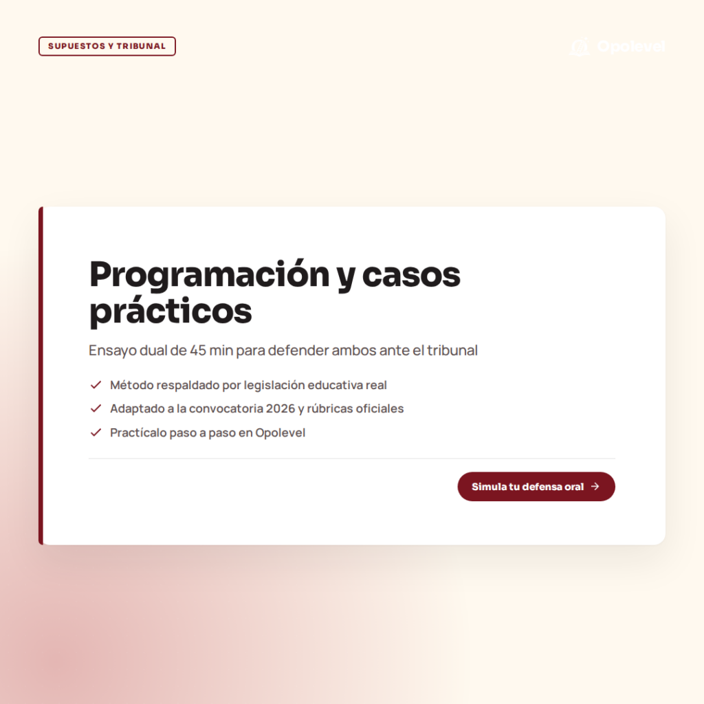 Elaboración y defensa de la programación didáctica y casos prácticos: ensayo dual con simulador