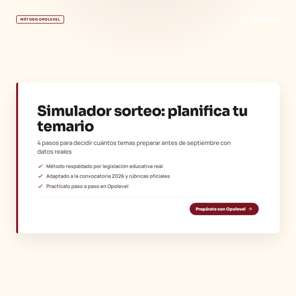 Simulador sorteo oposiciones: 4 pasos para decidir cuántos temas preparar en septiembre