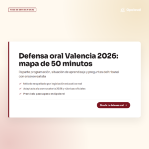 Defensa oral Valencia 2026: mapa de 50 minutos y ensayo con simulador de tribunal