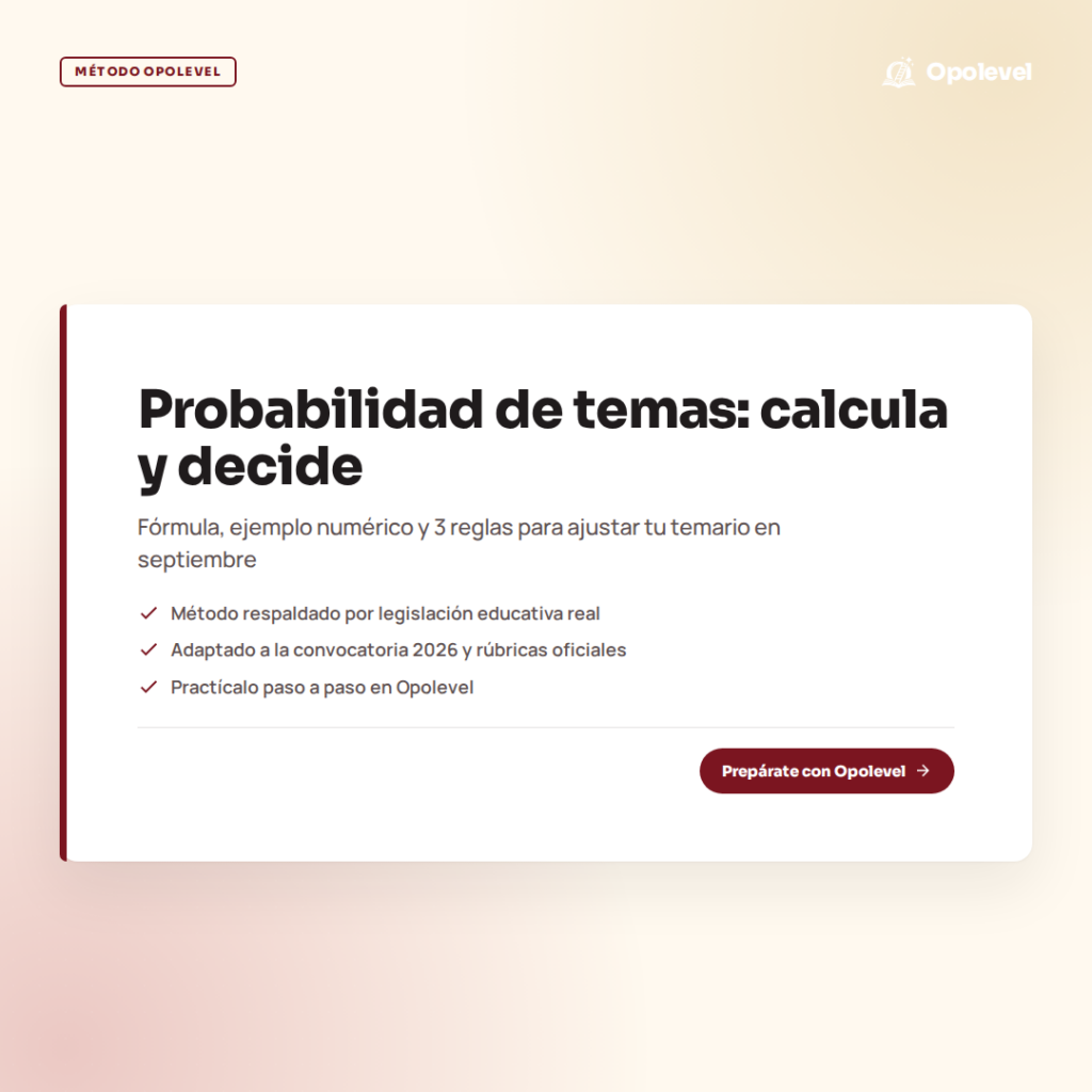 Calcular la probabilidad de temas en oposiciones: fórmula, ejemplo y 3 decisiones para septiembre