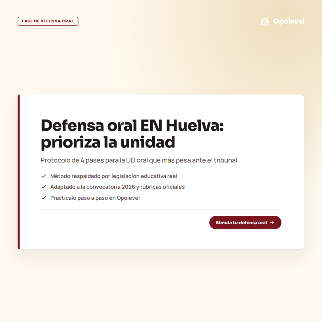 Elaboración y defensa en inglés Secundaria (Huelva): prioriza la unidad didáctica con simulador