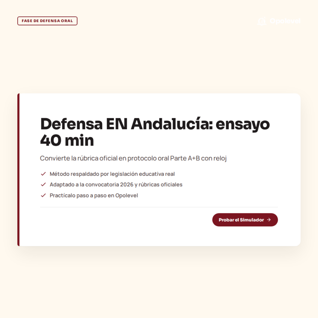 Elaboración y defensa en inglés Secundaria Andalucía: ensayo de 40 minutos con rúbrica