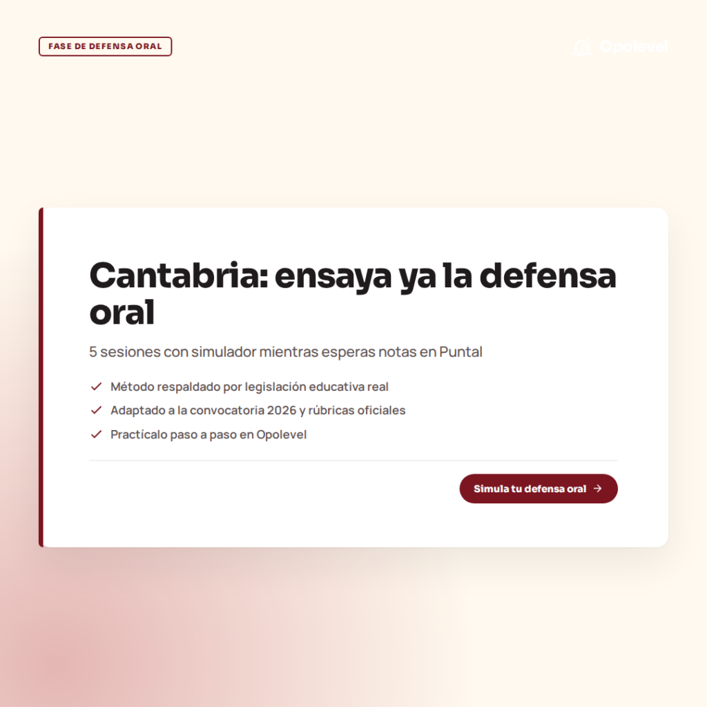 Defensa de la programación Cantabria 2026: 5 sesiones con simulador mientras esperas Puntal