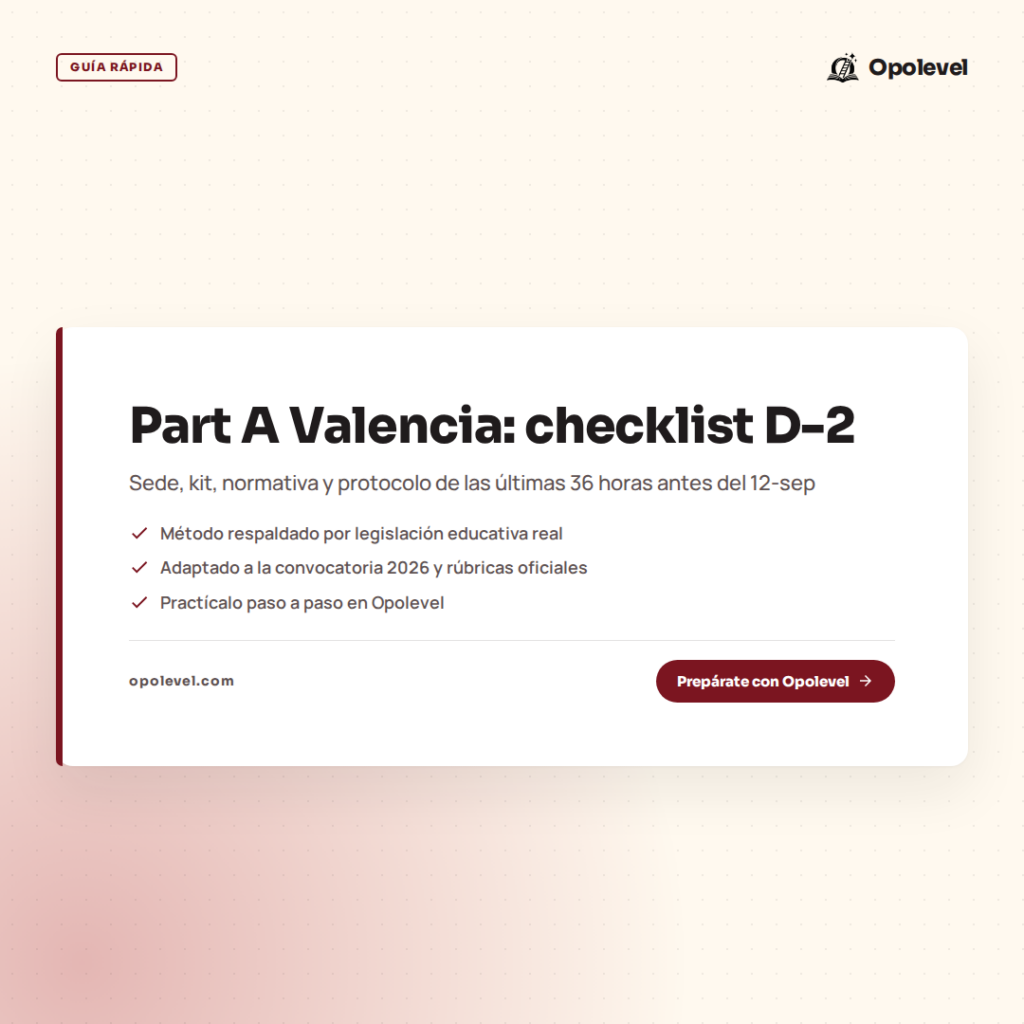 Part A Valencia 2026 (D-2): checklist de sede y protocolo de las últimas 36 horas