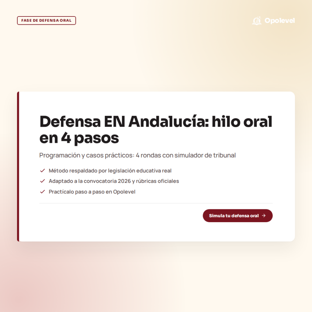 Elaboración y defensa de programación y casos en inglés Secundaria Andalucía: 4 rondas con simulador