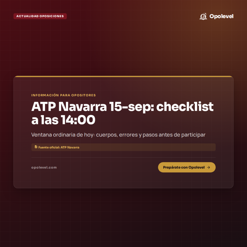 ATP Navarra 15 septiembre: checklist de participación a las 14:00 (calendario ordinario)