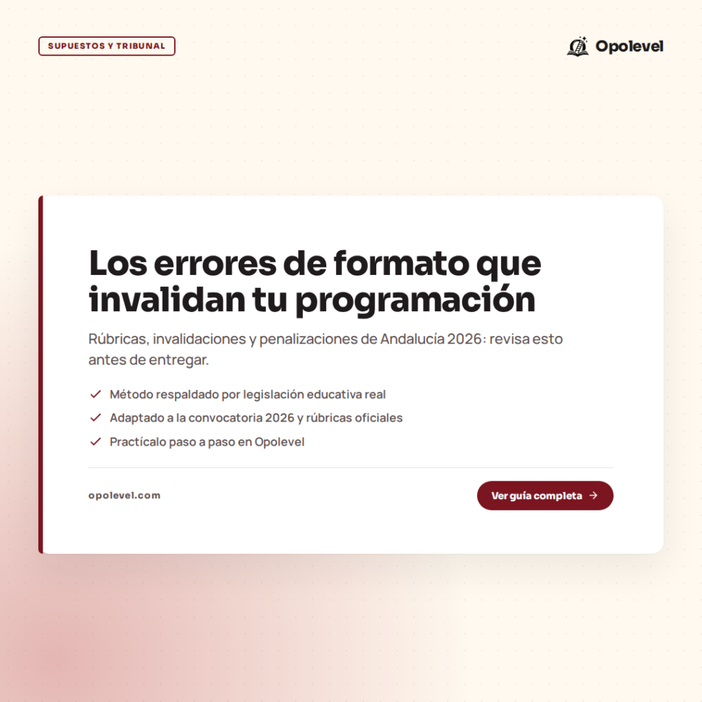 Invalidaciones y penalizaciones en las oposiciones de Secundaria de Andalucía 2026: los errores de formato que te dejan fuera