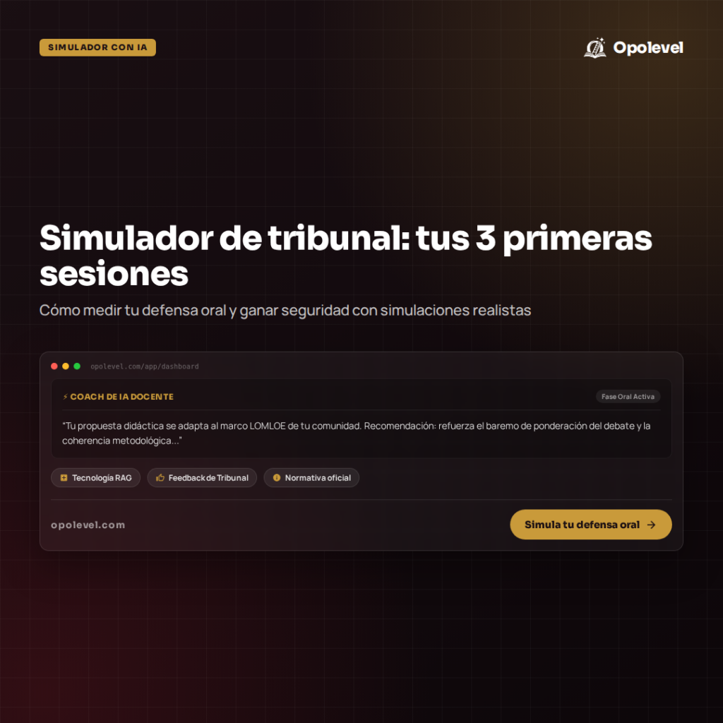 Simulador de tribunal: qué mejorar en tus 3 primeras sesiones y cómo medirlo
