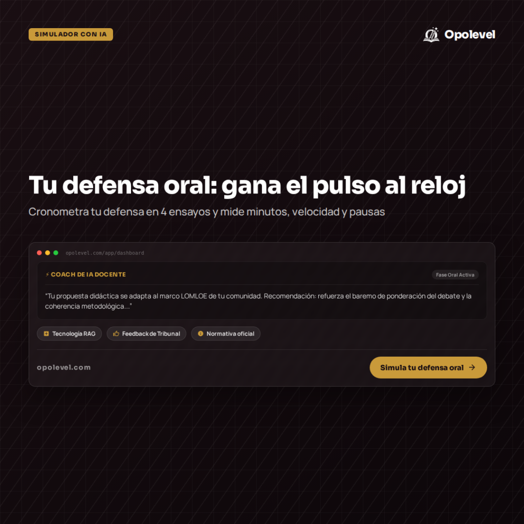 Defensa oral cronometrada: reparto de 30 minutos y 4 ensayos para no quedarte sin tiempo