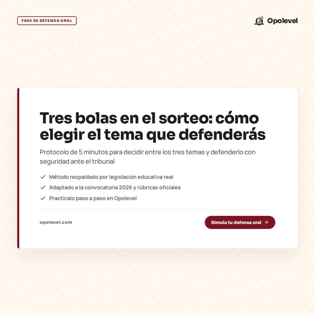 Tres bolas en el sorteo de oposiciones: cómo elegir el tema que defenderás ante el tribunal