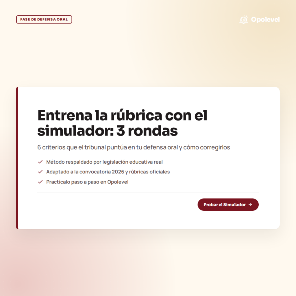 Rúbrica de la defensa oral en Secundaria: 6 criterios y 3 rondas con simulador