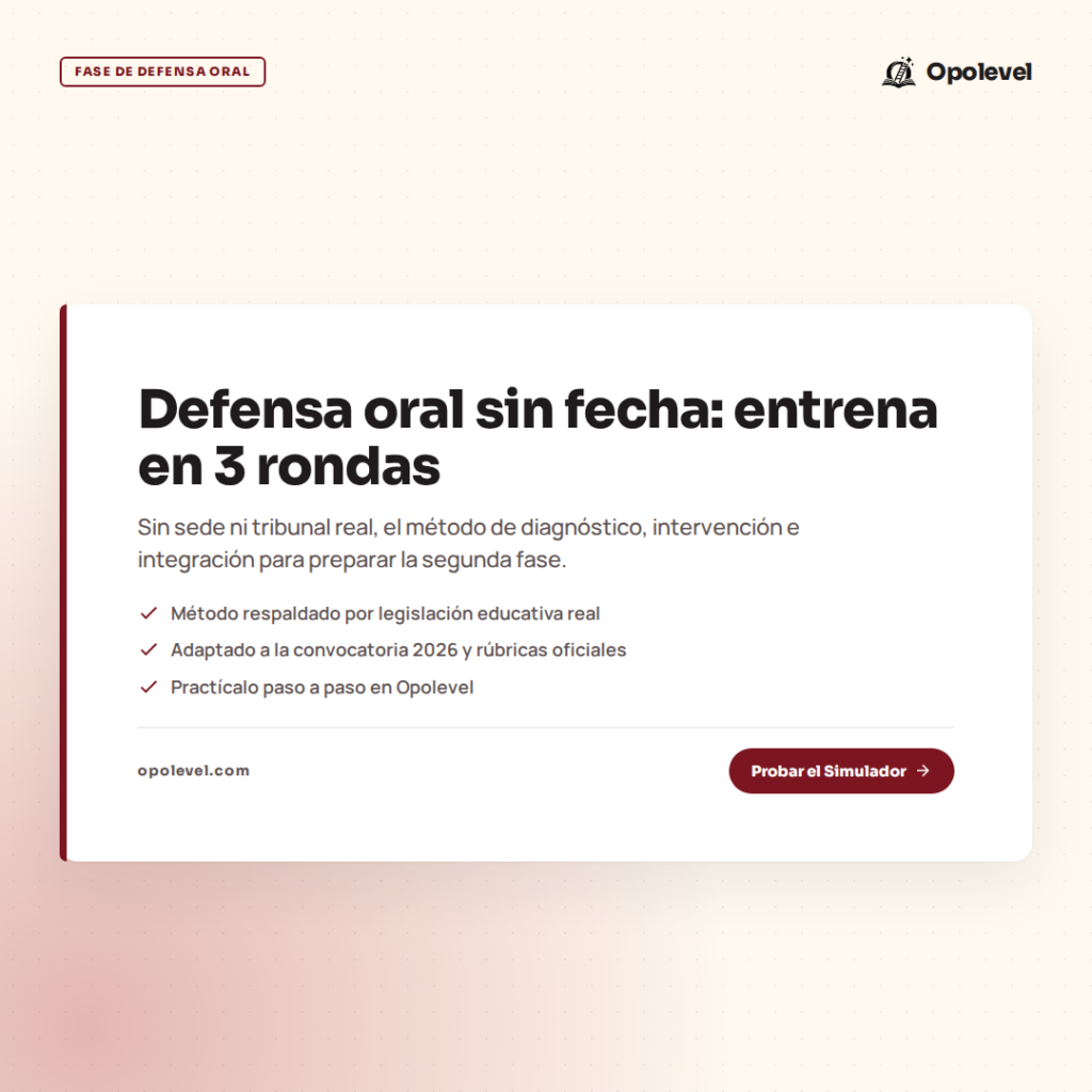 Defensa oral sin fecha: cómo preparar la segunda fase con 3 rondas de simulador
