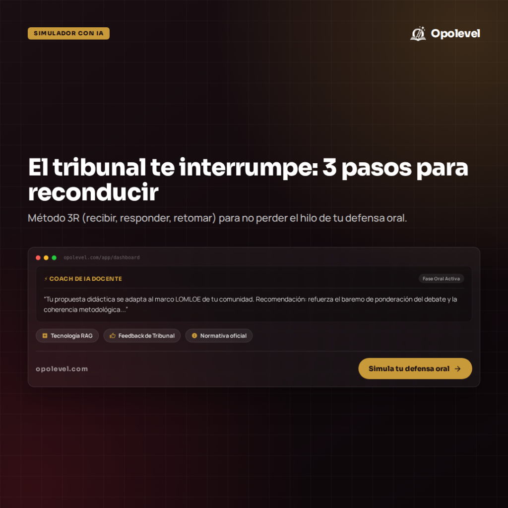 El tribunal te interrumpe: método de las 3 R para reconducir tu defensa oral (con simulador)