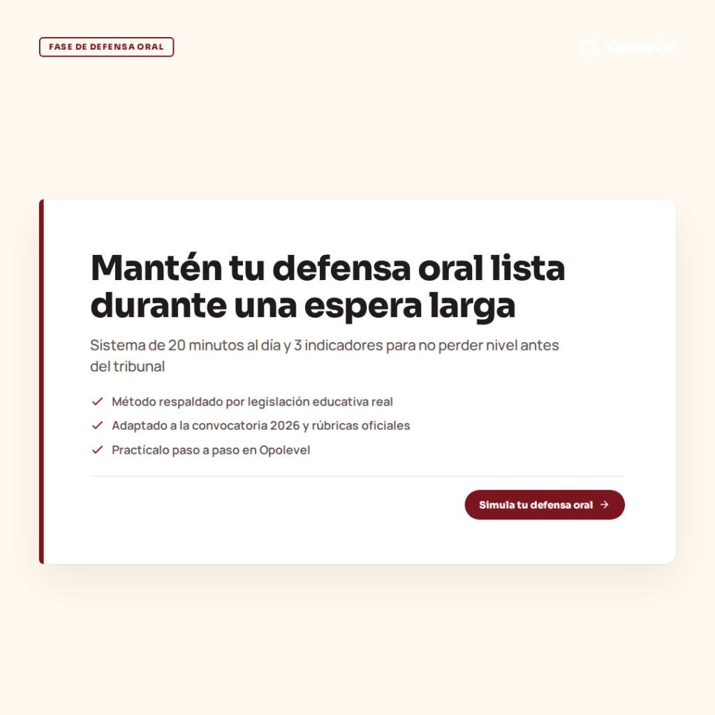 Defensa oral con fecha lejana: el sistema de 20 minutos para no perder nivel